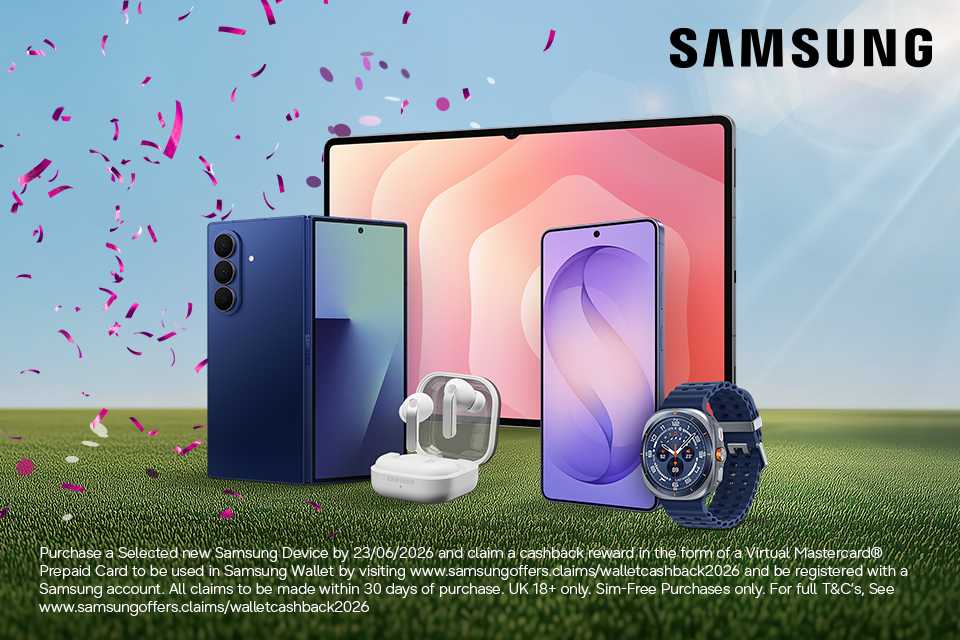 Claim up to £300 Cashback when you buy selected Galaxy devices. Conveniently available in your Samsung Wallet. T&Cs apply.