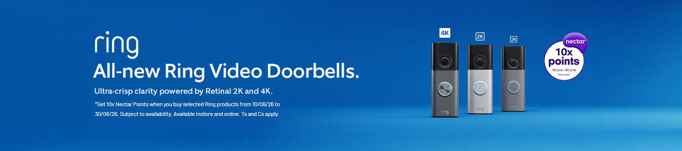 Ring. All-new Ring video doorbells. Ultra-crisp clarity powered by Retinal 2K and 4K. Nectar 10X points.