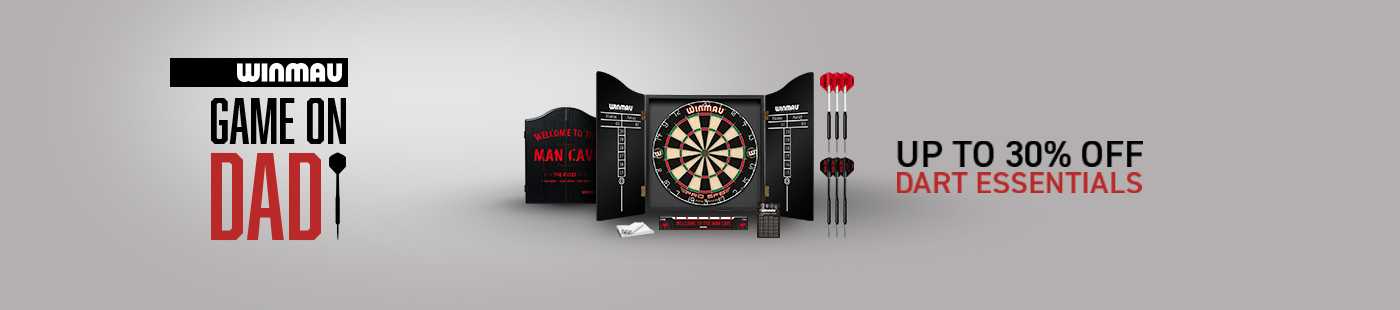 Winmau. Game on dad. Up to 30% off dart essentials.
