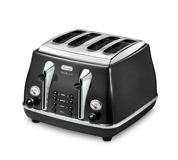 Buy De'Longhi Micalite 4 Slice Toaster Black at Argos.co.uk Your Online Shop for Toasters