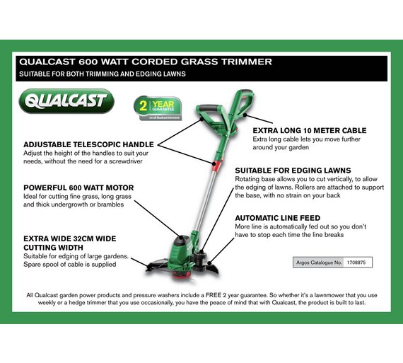 Buy Qualcast Corded Grass Trimmer 600W at Argos.co.uk Your Online