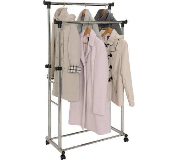 Buy HOME Adjustable Double Clothes Rail Black and Chrome at Argos.co