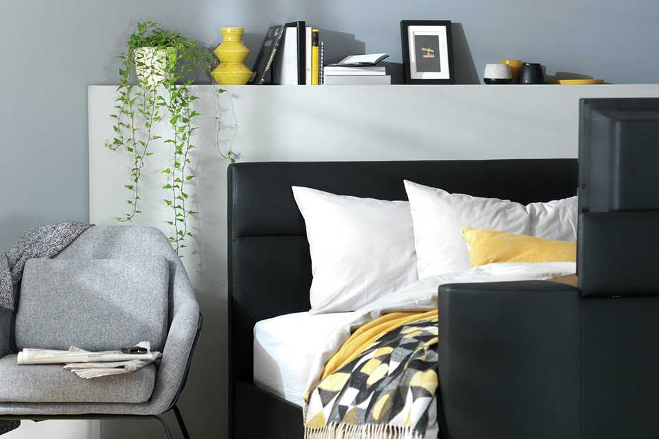 Habitat Gemini Double TV Bed Frame - Black.