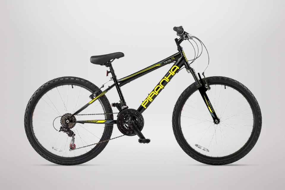 A Piranha Frenzy 24-inch wheel kids' mountain bike.