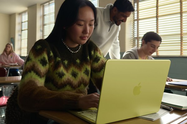 A student using an Apple MacBook Neo 2026 13in A18 Pro 8GB 512GB.