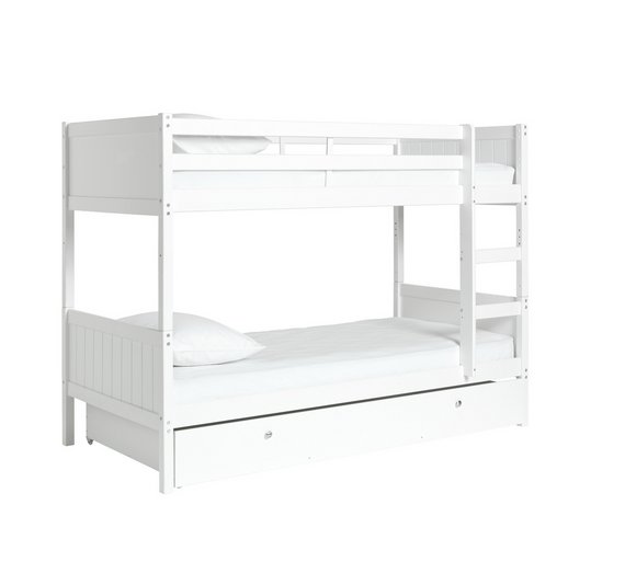 Buy HOME Detachable Single Bunk Bed Frame with Storage White at Argos