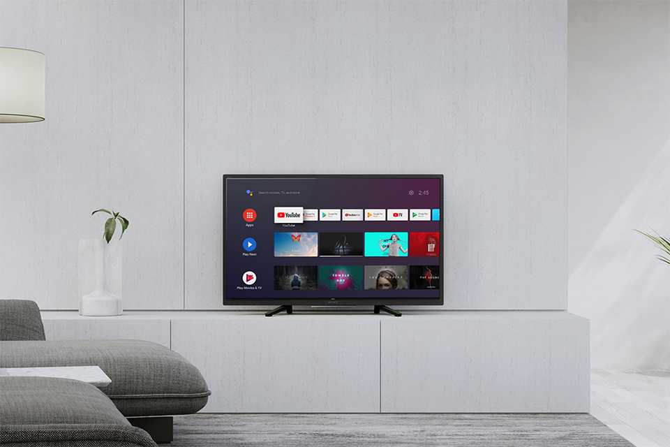 A Sony 32" LED TV placed in a white living room.