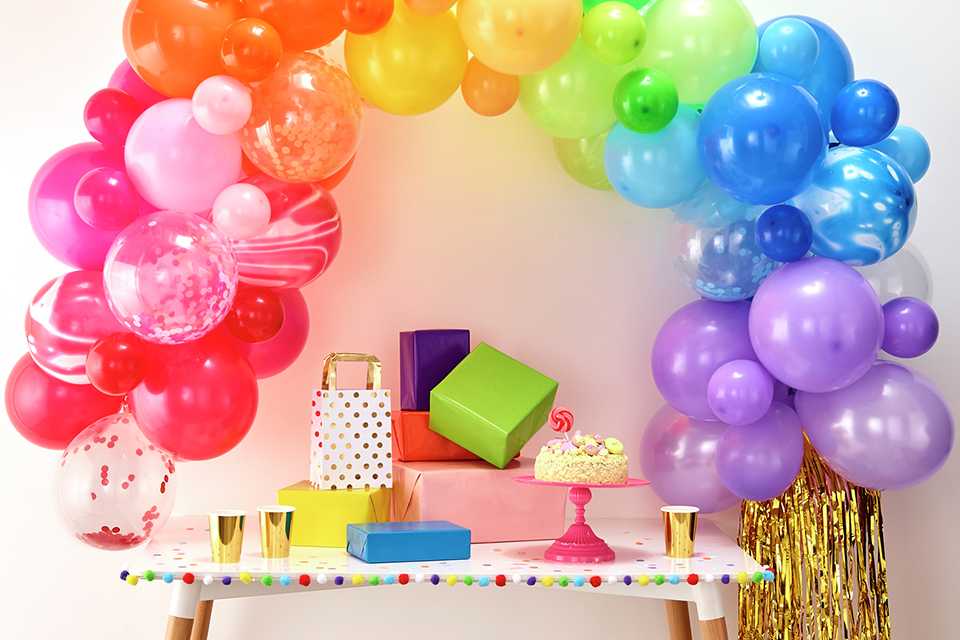 Ginger Ray Rainbow Balloon Arch.