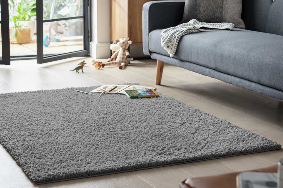 Habitat Cosy Flint Grey Shaggy Rug - 80x150cm.