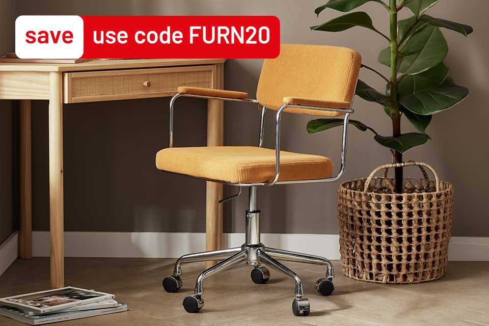 Save 20% on selected indoor furniture when you spend £100. Use code FURN20 at checkout.