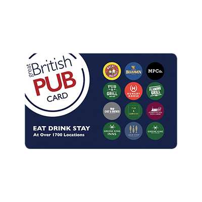 Great British pubs gift card.
