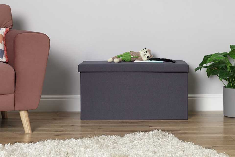 Argos Home Bennett Medium Fabric Ottoman.