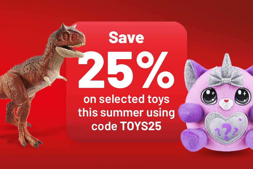 Save 25% on selected toys this summer using code TOYS25. Plus more fantastic toy deals on everything you need to entertain the kids through the holidays.