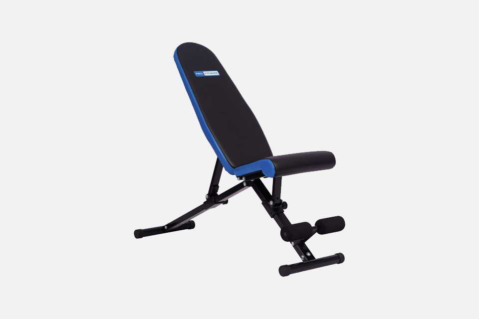 Pro Fitness Adjustable Foldable Weight Bench in blue colour.