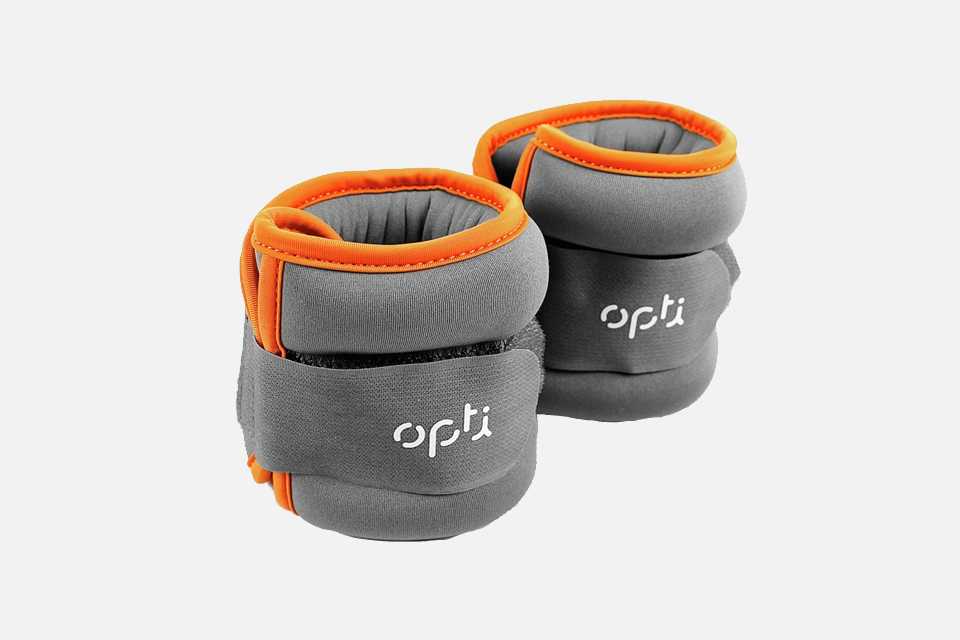 Opti Wrist and Ankle Weights - 2 x 1kg in orange and grey colour.