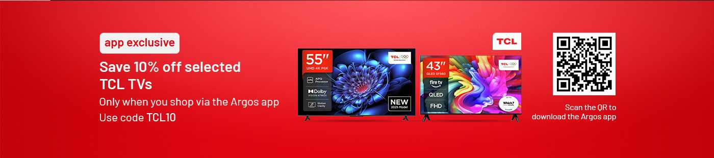 Save 10% off selected TCL TVs with code TCL10. download the app.