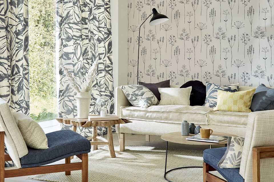 Scion Stipa Denim Wallpaper.
