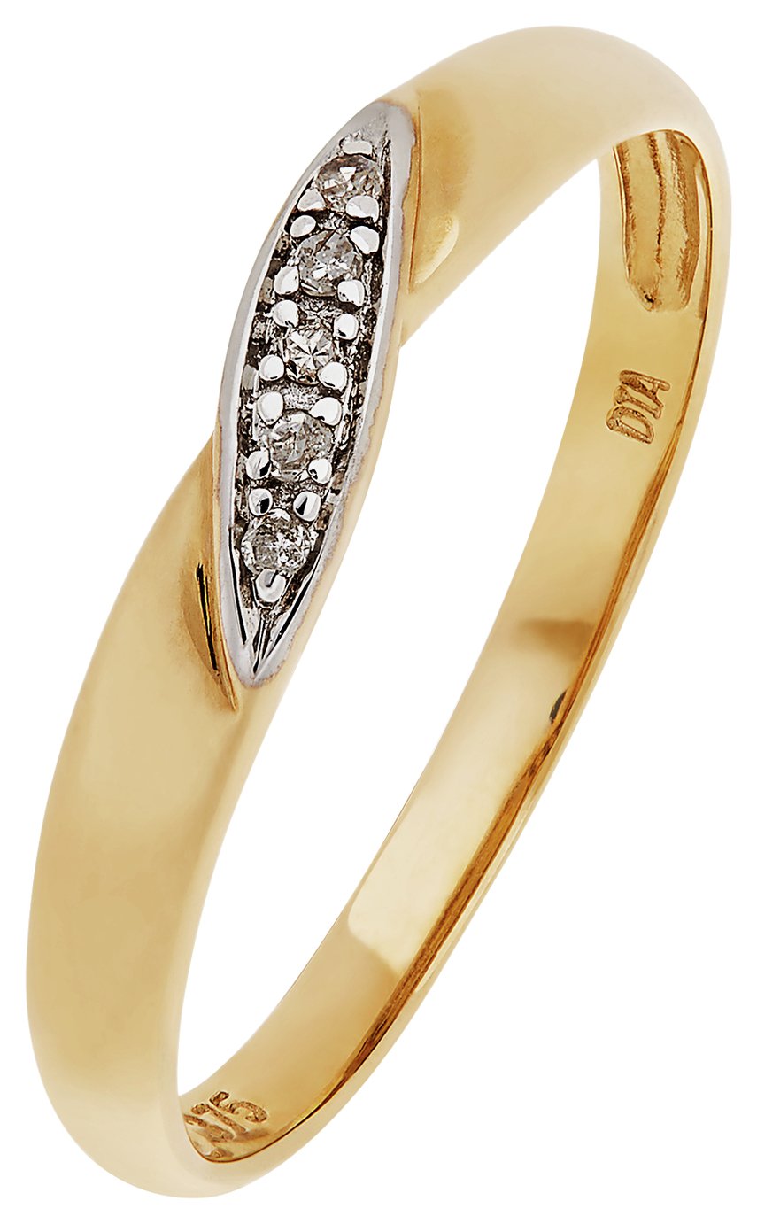 Revere 9ct Gold Diamond Accent Twist Wedding Ring review