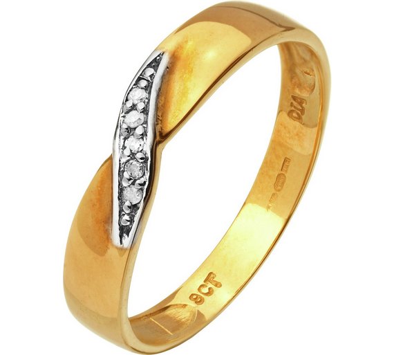 Buy 9ct Gold Diamond Accent Twist Wedding Ring 3mm at Argos.co.uk