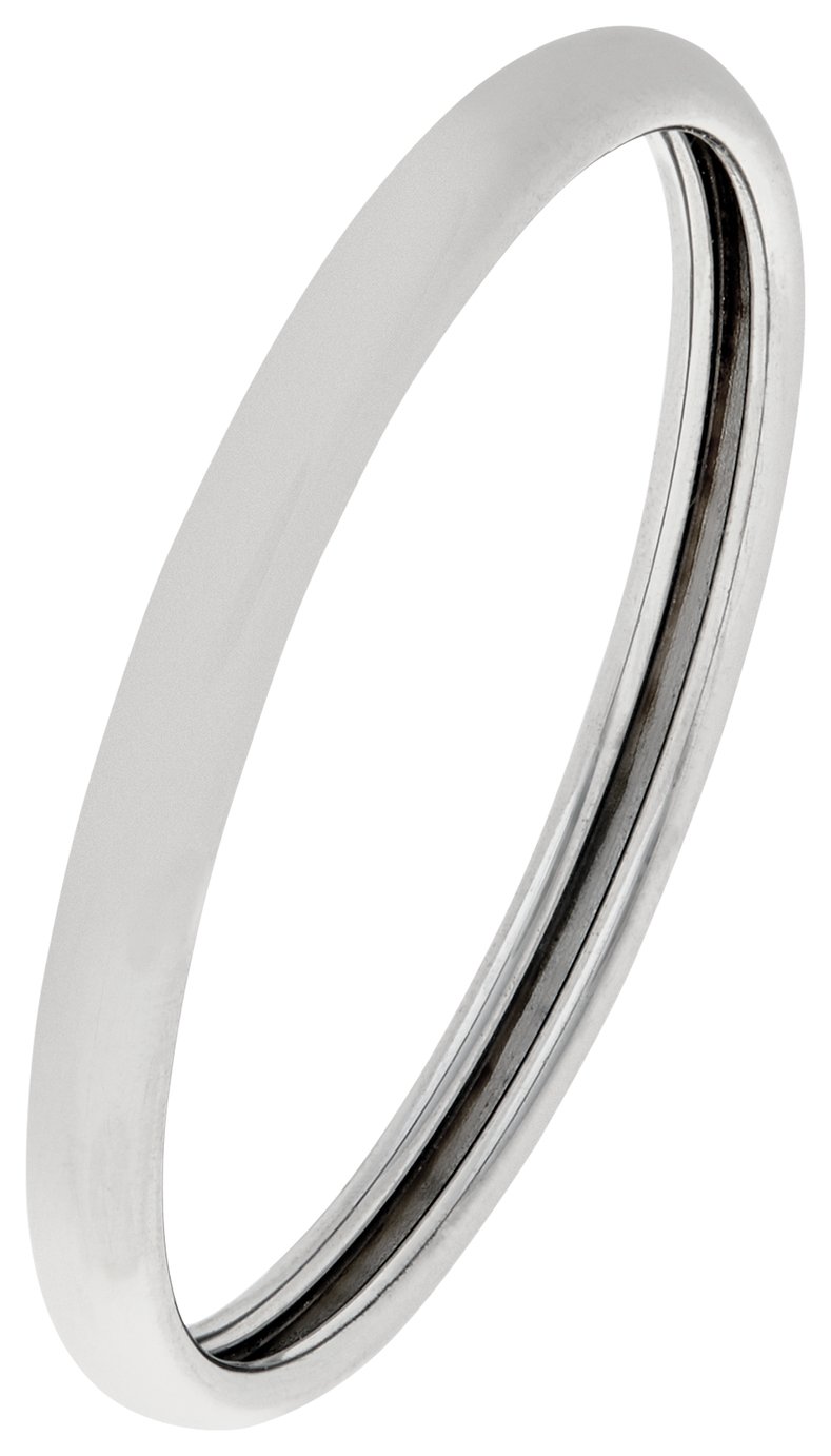 Revere 9ct White Gold Rolled Edge D-Shape Wedding Ring review