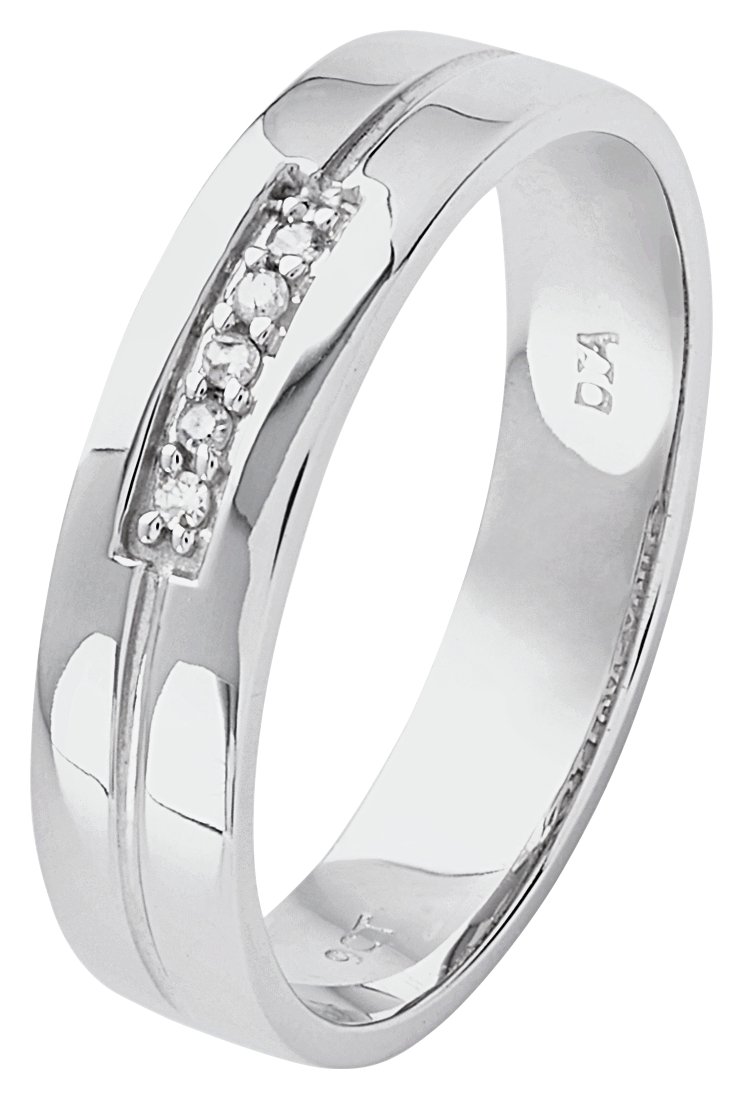 Revere 9ct White Gold Diamond Set Message Wedding Ring review