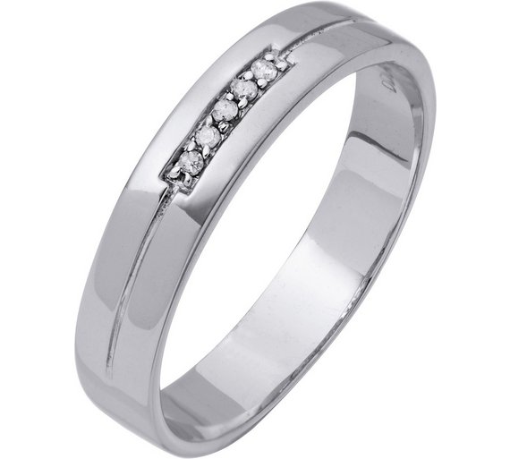 Buy 9ct White Gold Diamond Set 'I Love You' Wedding Ring 4mm at Argos.co.uk Your Online Shop