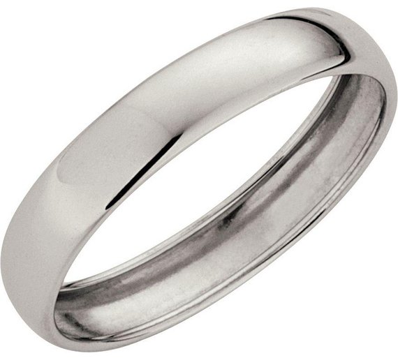 Buy 9ct White Gold Rolled Edge DShape Wedding Ring 4mm at Argos.co.uk Your Online Shop for