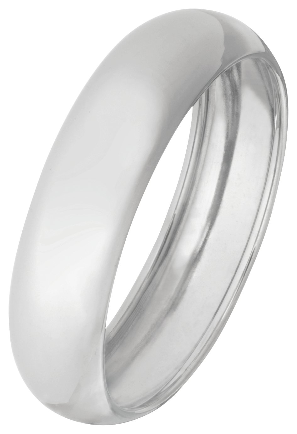 9 Carat White Gold Rolled Edge D-Shape Wedding Ring review