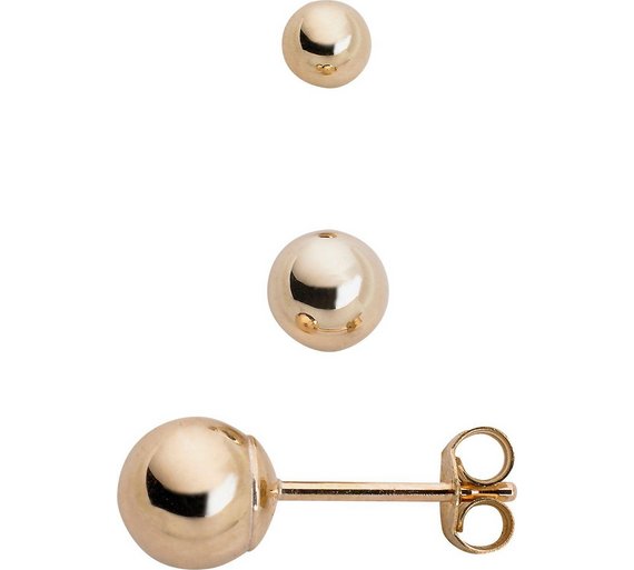 Buy 9ct Gold Ball Stud Earrings Set of 3 at Argos.co.uk Your Online
