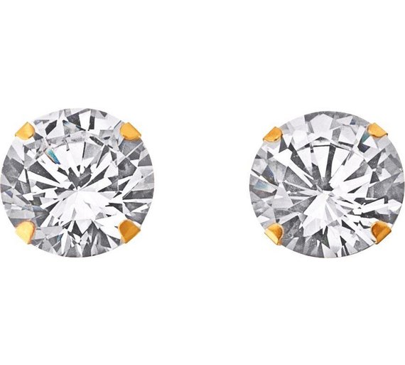 Buy 9ct Gold Cubic Zirconia Stud Earrings 10mm at Argos.co.uk Your