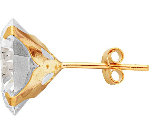 Buy 9ct Gold Cubic Zirconia Stud Earrings 10mm at Argos.co.uk Your