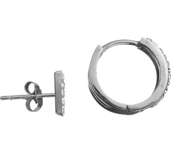 Buy Sterling Silver Crystal Earrings Set of 2 at Argos.co.uk Your