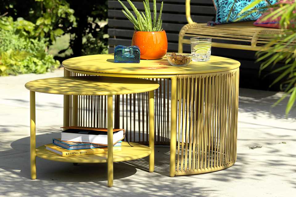 Habitat Ipanema Metal Garden Coffee Table - Yellow.