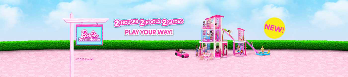 Barbie dream house. 2houses 2pools 2slides. Play your way!