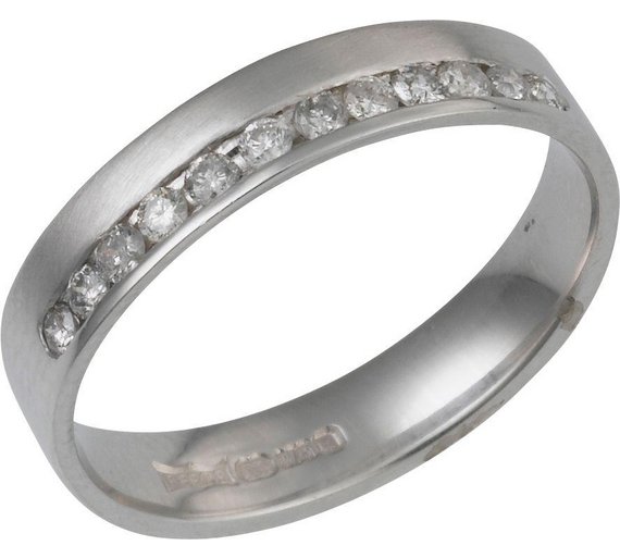 Buy Everlasting Love 9ct W Gold Diamond 4mm Wedding RingSize O at