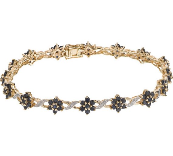 Buy 9ct Gold Blue Sapphire and Diamond Bracelet at Argos.co.uk Your