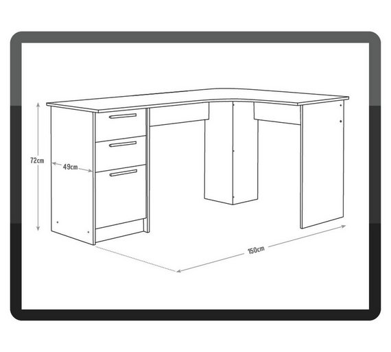 Buy HOME Large 3 Drawer Corner Desk Oak Effect at Argos.co.uk Your