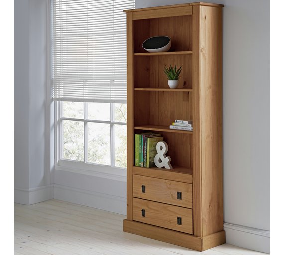 Buy Collection 2 Drawer Tall Wide Bookcase Solid Pine at Argos.co.uk