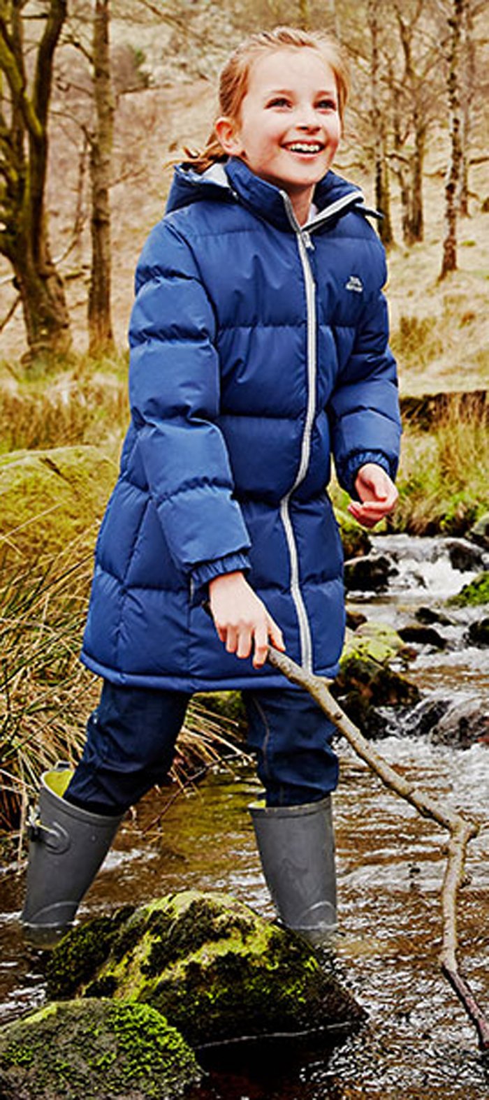 girls navy puffa coat