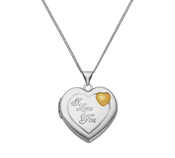 Buy Sterling Silver and 9ct Gold 'I Love You' Locket at Argos.co.uk Your Online Shop for