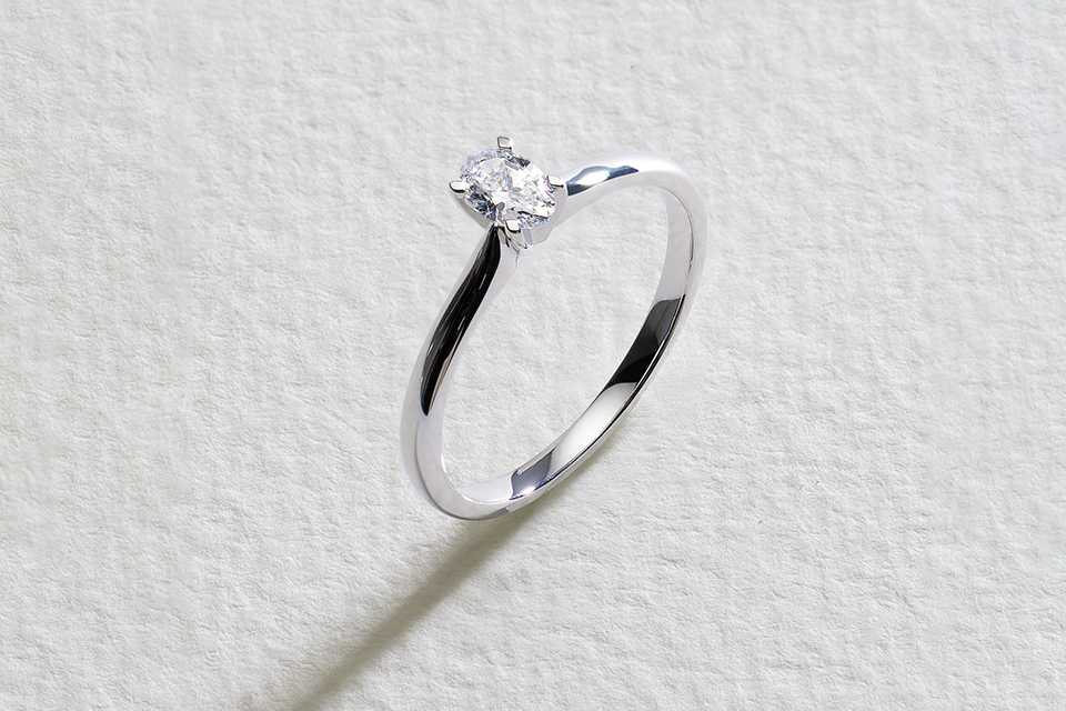 A Pure Brilliance solitaire diamond engagement ring.