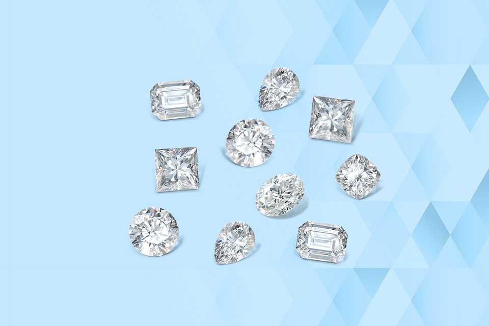 Pure Brilliance's sparkling diamonds placed on an icy blue background.