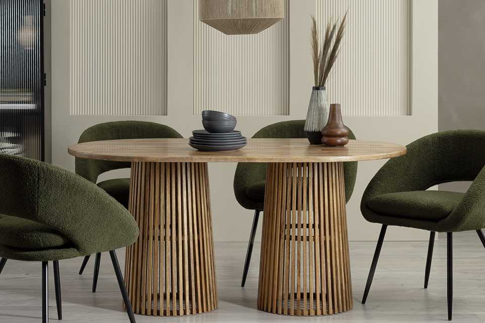 Habitat Jericho solid wood 6 seater dining table.