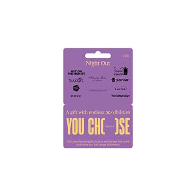 You Choose Night Out gift card.