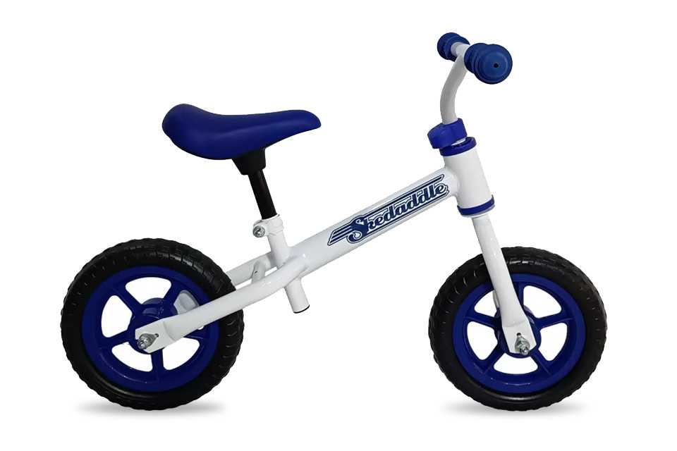A Skedaddle 10 inch wheel size kids' balance bike.
