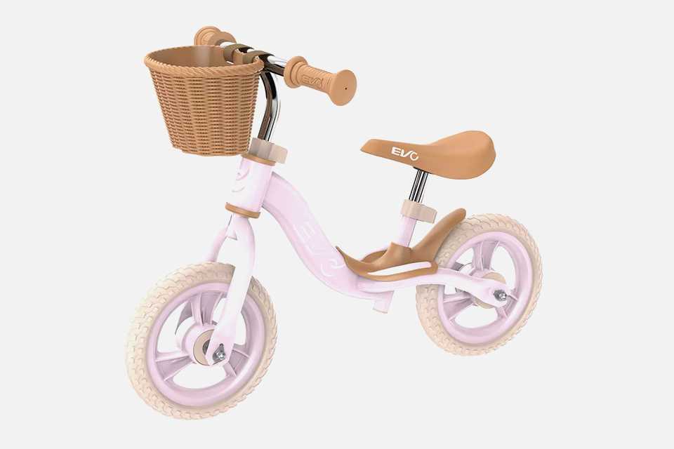 An Evo 10 inch wheel size kids' balance bike.