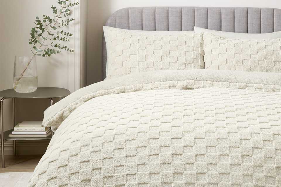 Argos Home Checkerboard textured fleece.