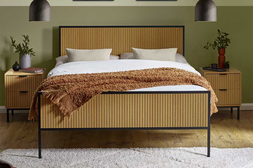 Julian Bowen Sia Double Bed Frame in natural finish.