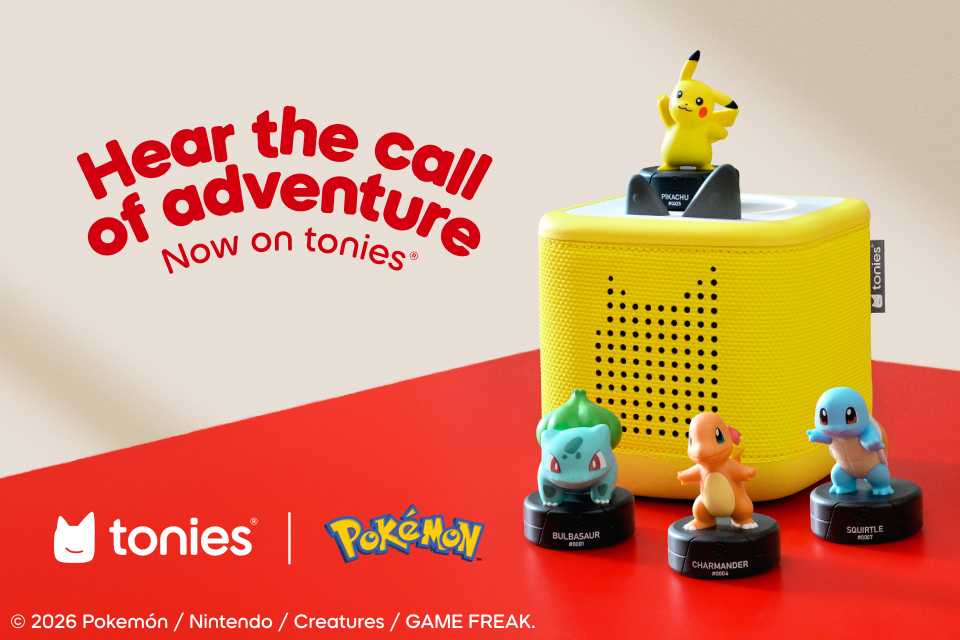Tonies X Pokémon. Hear the call of adventure.