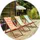 Chairs and loungers.